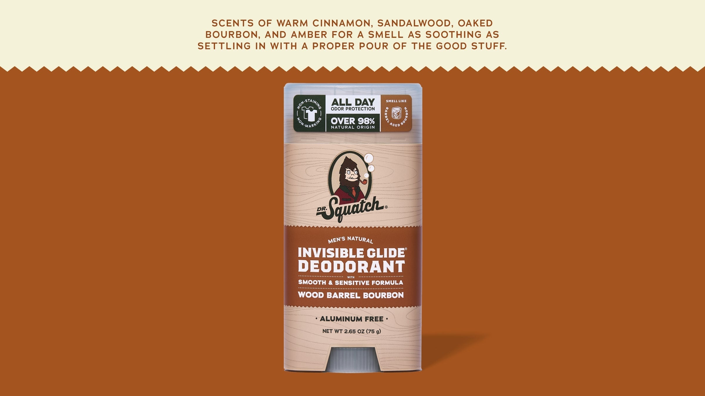 Dr. Squatch Soap Wood Barrel Bourbon Invisible Glide Deodorant - Image 2